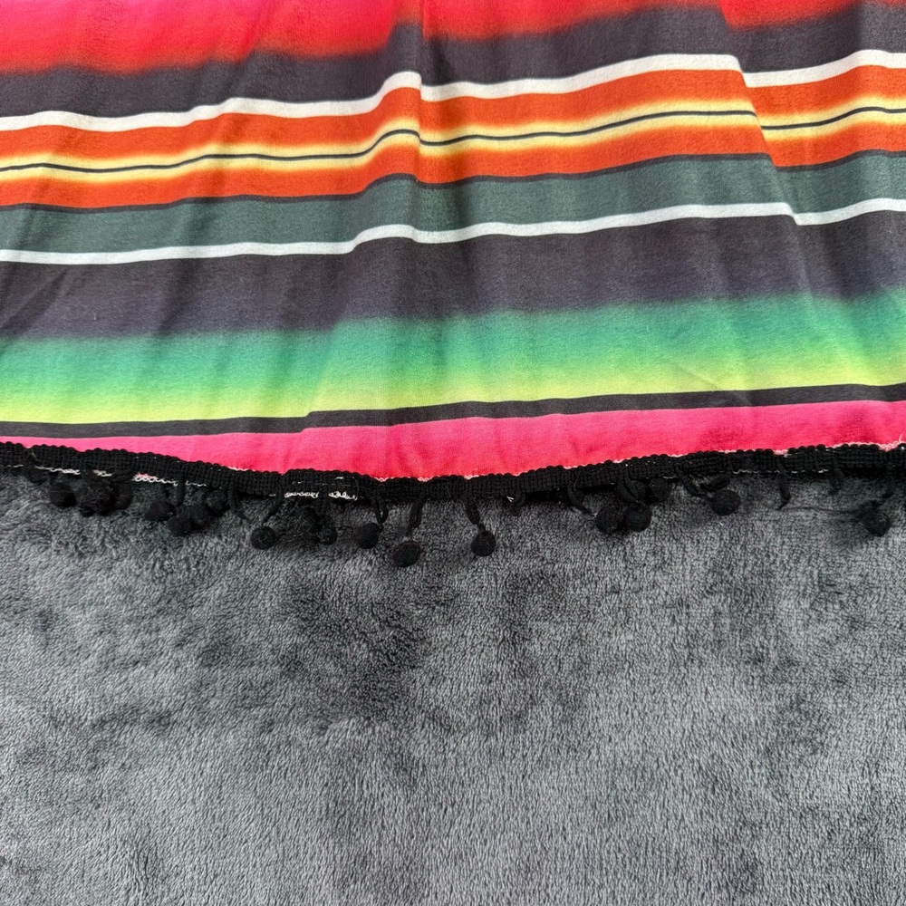 Botique Girls 3T-4T‎ Serape Leopard Multi Color Maxi Dress Black Fringe - Picture 3 of 11